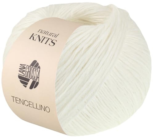 LANA GROSSA Tencellino | Klassisch verzirntes Garn aus natürlich mattem Leinen & seidig glänzendem Tencel | Handstrickgarn aus 51% Leinen & 49% Tencel | 50g Wolle zum Stricken & Häkeln | 125m FB 1