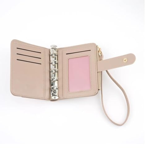 KUNYOS M5 A8 PU Lose Blatt Binder Journal Notebook Tagebuch Abdeckung Ring Planer Organizer Einfach Tragen Agenda(Beige(Only Cover))