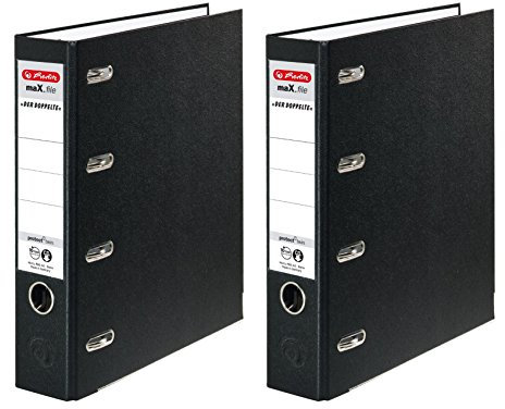 herlitz Doppelordner PP schwarz schwarz sw