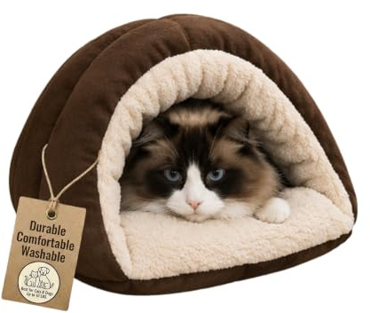 SPOT Sleep Zone Cuddle Cave Pet Bed | Soft, Plush Interior for Cats and Small Dog Breeds | Attractive and Durable Faux Suede Exterior | Machine Washable | Pet Safe