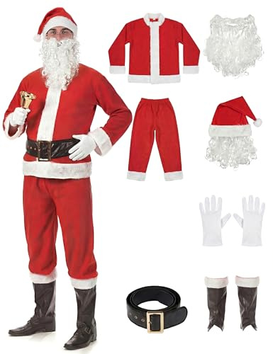 DEGUISE TOI Weihnachtsmann-Kostüm für Erwachsene mit Mütze - Rot