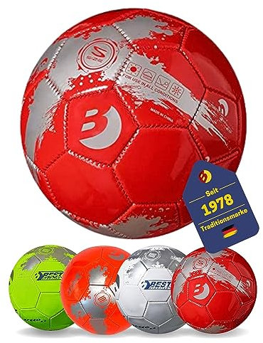 BEST SPORTING Fußball Speed 2.0 I Fussball in rot I hochwertiger Ball I bunter Fußball Kinder in Größe 5 I Fussball Kinder mit coolem Design I Bälle für das Fußball Training I Fußbälle
