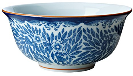 Rörstrand Schüssel aus der Ostindia Floris Kollektion, aus Porzellan hergestellt, in der Farbe: weiß/blau, spülmaschinenfest, Fassungsvermögen: 50 cl, Höhe: 60mm, 1012346