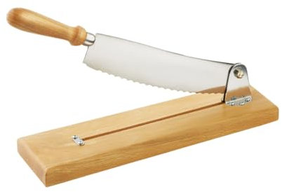 Coupe-pain socle bois 1er prix - lame droite 25 cm