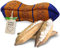 livasia Nackenstützkissen Papayakissen - Ø 13x43cm - Nackenkissen Papayaform, Sofakissen, Lesekissen mit Kapok, Kissen für Garten und Balkon, Reisekissen handgefertigt (Blau/Gelb)