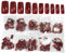 500 French Acrylic Artificial Full False Nail Art Tips (Dark Red)
