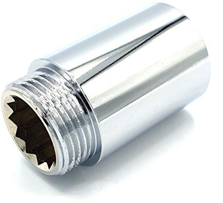 3/4 BSP Pipe Thread Extension Female x Male Chrome Brass - 40mm Long