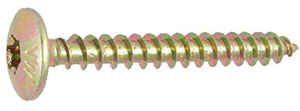 Viswood 3106050 Boîte de 200 Vis à penture 6 lobes Filetage total 6,0 x 50 Acier Zingué Bichromaté
