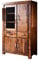 MASSIVMOEBEL24.DE | Metro Life Massive Vitrine #103 - Honey, lackiert | aus Sheeshamholz | mit Türen (1 Glastür) - 2 Schubladen | 45x90x148cm | Bücherregal Holzvitrine Standvitrine