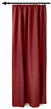 Deko Trends Blickdichter Schlaufenschal Riviera Made in Germany - Wohndekoration in elegantem Design erhältlich in 5 klassischen Farben, Maße ca. 245 x 137 cm, rot
