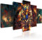 murando Acrylglasbild Abstrakt 100x50 cm 5 Teilig Wandbild auf Acryl Glas Bilder Kunstdruck Moderne Wanddekoration - Tiger Gesicht Tier Textur bunt g-B-0024-k-p