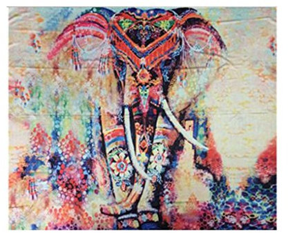 LvRao Indische Elefanten Mandala Tapisserie, Blumen Tapisserie, Stranddecke, böhmische Wand hängen Orange #1 L:210 * 150cm