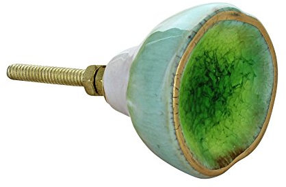G Decor Rhodes Ceramic Door Knob Vintage Shabby Chic Cupboard Drawer Pull Handle (Aqua Green)