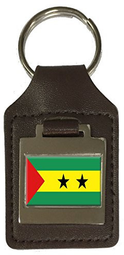 Schlüsselanhänger aus Leder mit Gravur São Tomé & Príncipe
