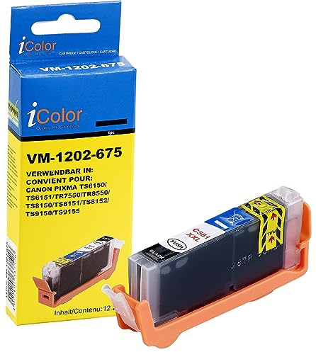 iColor Pixma Ts 9550, Canon: Tintenpatrone für Canon (ersetzt CLI-581BK XXL), Photo Black (Pixma Ts 8150, Canon, Günstige Tintenpatrone für Drucker, Canon, Tintenstrahldrucker)