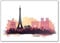 Kühlschrankmagnet Landschaft von Paris mit Eiffelturm, Triumphbogen und Notre Dame Kathedrale