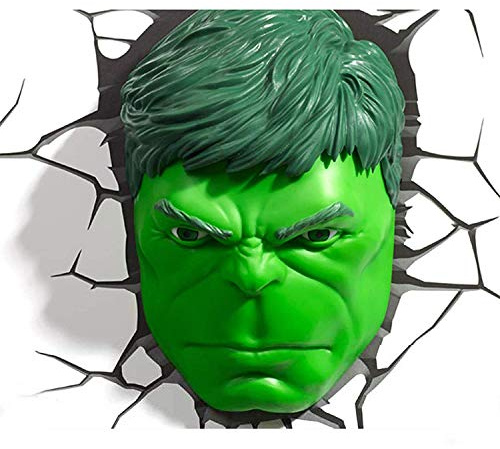 BLL Children's room decorative wall lamp, avengers league Hulk face, crack wall sticker LED lights