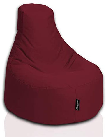 BuBiBag Gamer Sitzsack, Lounge Sessel, Gaming Sitzsäcke, Indoor & Outdoor Kissen für Kinder und Erwachsene (Weinrot;Ø:80cm)