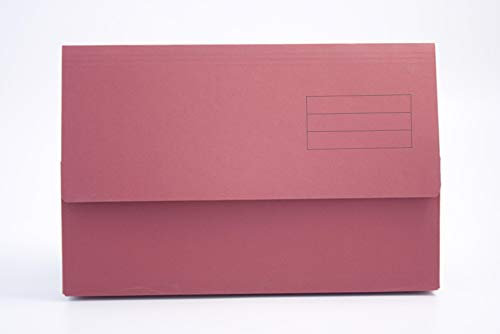 Exacompta - Ref 211/1902Z - Guildhall - Plain Document Wallets, 34.5 x 24.5cm, 250gsm Medium Weight Premium Quality Manilla, Holds A4 & Foolscap Documents - Red, Pack of 10