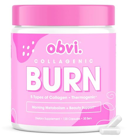 Obvi Collagenic Burn | Collagen Peptide Supplement with Green Tea Extract | 30 Servings (120 Capsules)