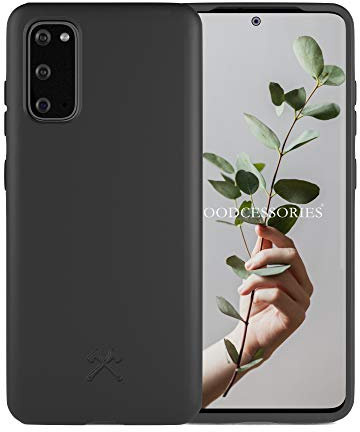 Woodcessories - Antibakterielle Handyhülle kompatibel mit Samsung S20 Hülle schwarz - Antibakteriell, plastikfrei