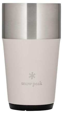 Snow Peak Shimo Vakuum-Bierbecher, 470 ml, Sand, leichter isolierter Becher für Zuhause, Camping und Outdoor
