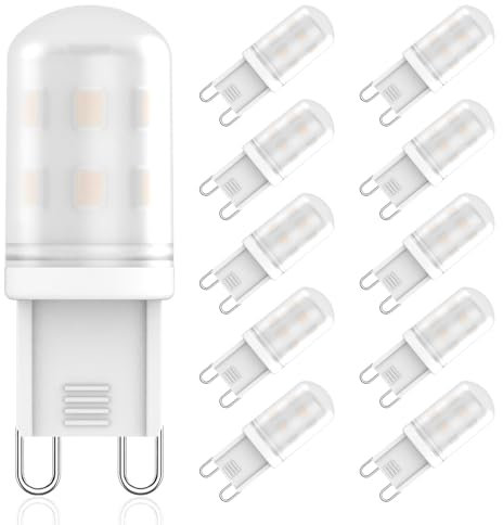 G9 LED Lampe 2W Ersatz Für Halogenlampe G9 28W 25W 20W, G9 LED Neutralweiß 4000K, AC 220V-240V, G9 LED Leuchtmittel, CRI 85+, Kein Flackern, 360 Grad Winkel, Nicht Dimmbar, 10er Pack
