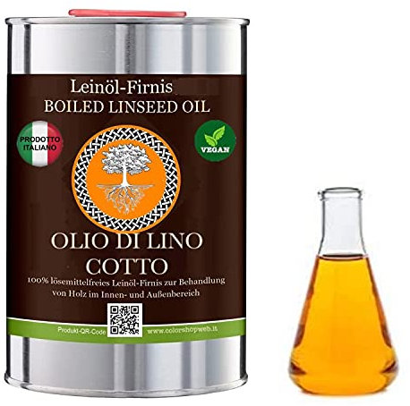 Vernice ad olio di lino NATURAL OIL&WAX, conservazione biologica del legno, incolore - naturale (1,0 Litri)
