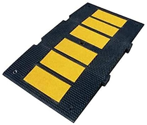 PARKING FACIL - Banda Reductora de Velocidad Vial de Caucho - Badenes para Garajes, Aparcamientos, Carreteras, Almacenes, etc. - Tamaño: 5x90x50 cm - Incluye tornillería - 1 Unidad