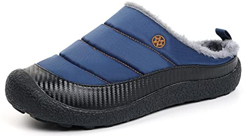 Gaatpot Unisex Pantofole Invernali Caldo Peluche Slippers Ciabatta da Casa Morbido Antiscivolo Slip On Scarpe blu-nuovo 42EU