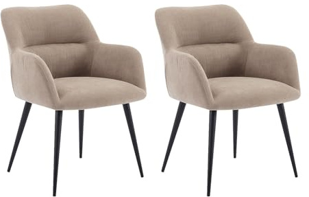Vente-unique - Stuhl 2er-Set Heka - Polyester - beige