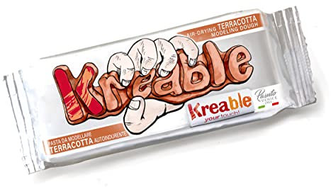 KREABLE Argilla modelante essiccazione ad aria (500 g, terracotta)