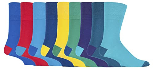 Gentle Grip 9 Pairs Men's Non Elastic Cotton Socks - Soft, Loose Top Socks | Diabetic Friendly