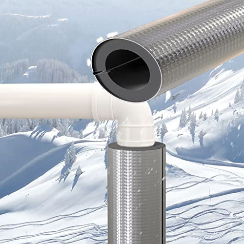 Aluminiumfolie Innenrohr Isolierung,Halbgeteilte Rohrisolierung,Wetterfeste Isolierung Rohr,Rohrisolierung Dämmung,Selbstklebende,für Wasserleitungen (108x30mm/4.2x1.2in)