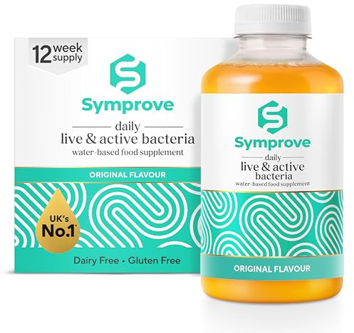 Symprove Liquid Live & Active Bacteria, Original, 12 x 500ml | Daily shot with billions of live cultures, water-based, vegan, dairy & gluten free, no added sugar, 12 week pack