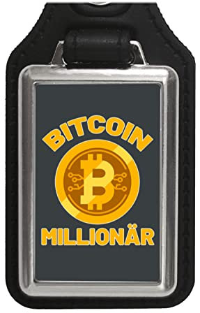 speecheese Bitcoin Millionär Kryptowährung Schlüsselanhänger mit Kunstleder-Anhänger in Schwarz ein dekorativer Anhänger für Trading-Experten Kryptowährung Investieren