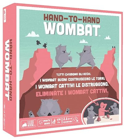Asmodee - Hand-to-Hand Wombat - Brettspiel, Party Game, von den Machern von Exploding Kittens, 3-6 Spieler, 7+ Jahre, italienische Ausgabe