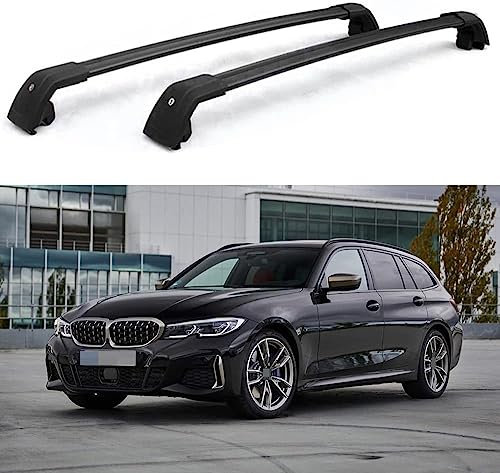 HMLTD 2 Stück Auto Dachträger Querträger für BMW 3 Series Estate G21 2019 2020 2021 2022 2023, Dachgepäckträger Gepäckträger Dachreling Relingträger Dachteile