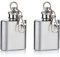 Pair of Stainless Steel Hip Flask Keyring 1 oz / 30ml Mini Gift Idea for Him