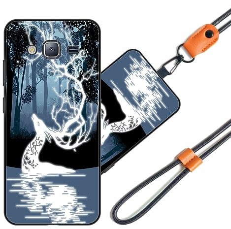 JEZSTHAI Handyhülle Kompatibel mit Samsung Galaxy J3 2016 Hülle Silikon Dünn mit Muster Design,Weiche Flexibel Stoßfeste Schutzhülle mit Handykette & Handykordel zum Umhängen,Nr.A08