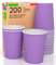 Lot de 200 gobelets en papier, 200 ml, écologiques, biodégradables, jetables fabriqués en Italie, emportent des boissons chaudes et de l'eau colorées, lilas, fabriqués et emballés en Italie