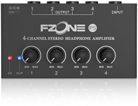 FZONE 4-Channel Stereo Headphone Amp Portable Headphone Amplifier with Higher-Fidelity Sound