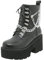 Etebella Damen Gothic Plateau Stiefeletten Blockabsatz Ankle Boots zum Schnüren Punk Combat Schuhe(Schwarz,39)
