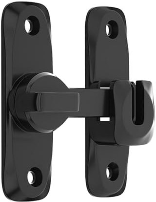 Milageto Chiusura a scatto per porta della, serrature per porte con zanzariera, anti, serratura per porta dell'armadio hardware, serratura, nero
