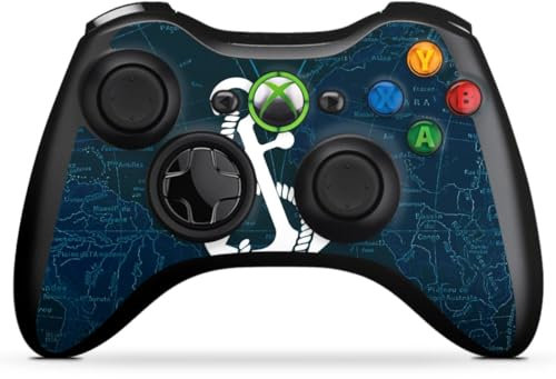 DeinDesign Skin kompatibel mit Microsoft Xbox 360 Controller Folie Sticker Anker Landkarte Segeln