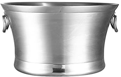 MIQXUAN Ice Bucket Ice Bucket Double Stainless Steel Handle Ice Basin Bar Beer Cocktail Ice Bucket Restaurant Buffet Champagne Basin Home Party Drink Basin Champagne Bucket