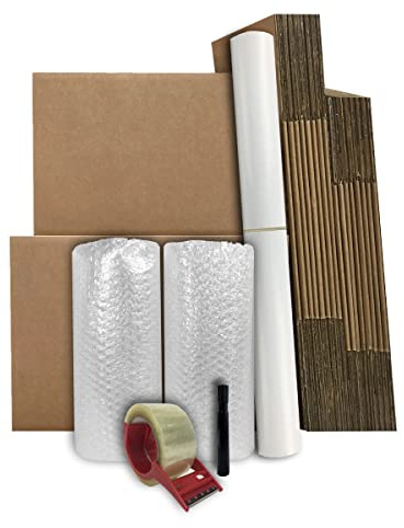 flyttkartong-kit, perfekt för transport av små rum från 1 till 2 sovrum. Inkluderar lådor och tillbehör som gör din flyttprocess smidig och effektiv (Basic Moving Boxes Kit #1)