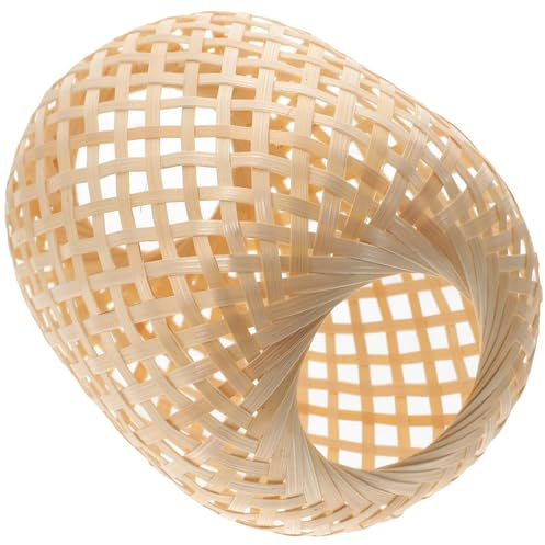 Housoutil Woven Bambus Lampenschirm, Handgewebter Lampenschirm Aus Bambus Für Café, Bar, Schlafzimmer Wohnzimmer Hotel
