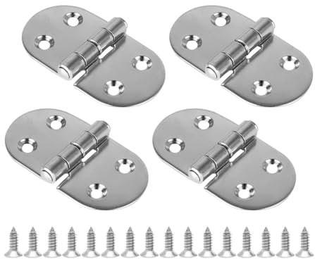 4 PCS Boat Hinges,Stainless Steel Marine Grade Hinges with 16 PCS Screws for Boat Ships Yachts