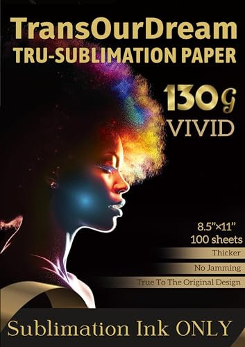 TransOurDream Sublimationspapier A4, 216 x 280 mm, 100 Blatt, kompatibel mit Epson, Sägegras, Ricoh, Brother Sublimationsdruckern (TOD-VIVID-100)